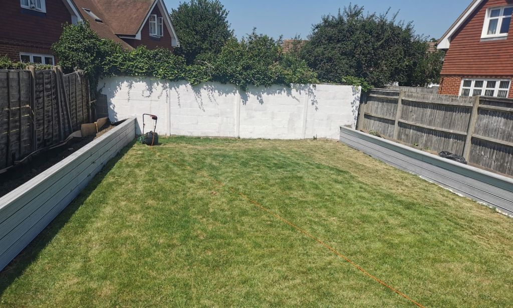 Freshly mown lawn with neat edges